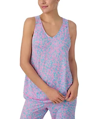 Ellen Tracy Women's Printed V-Neck Cropped Pajama Set