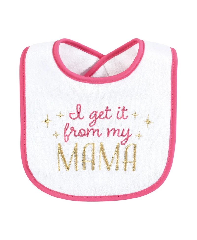 Hudson Baby Girls 4Pk Fiber Filled Bibs