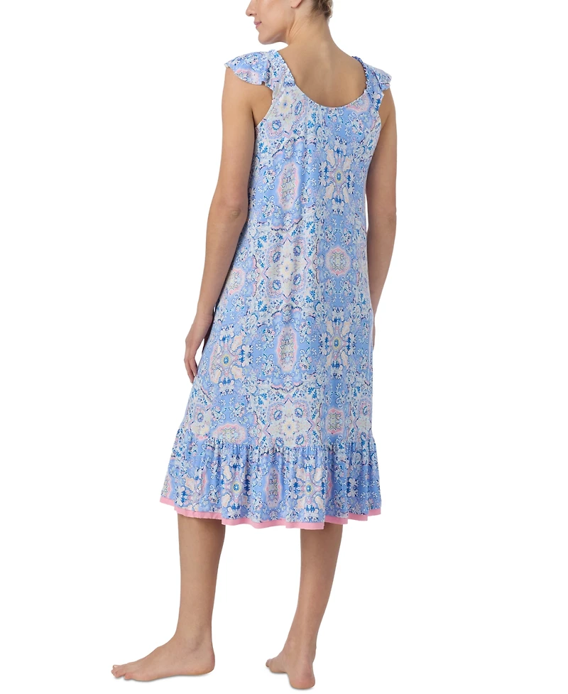 Ellen Tracy Women's Flutter-Sleeve Midi Nightgown