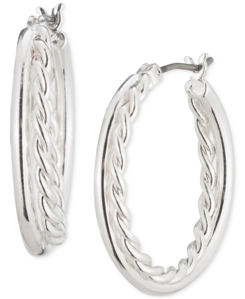 Lauren Ralph Rope Twist Medium Hoop Earrings, 1"
