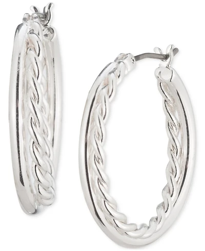 Lauren Ralph Rope Twist Medium Hoop Earrings, 1"