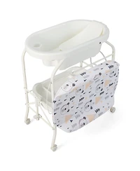 Folding Baby Changing Table with Bathtub and 4 Universal Wheels