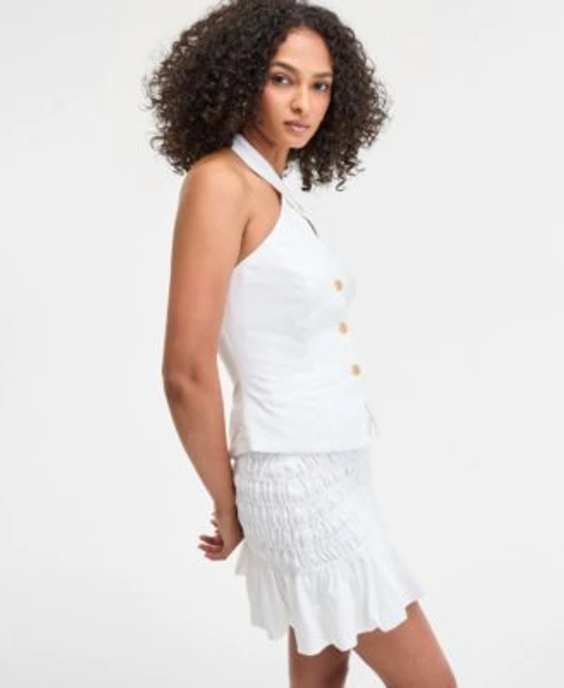Bar Iii Womens Linen Halter Top Skirt Exclusively At Macys