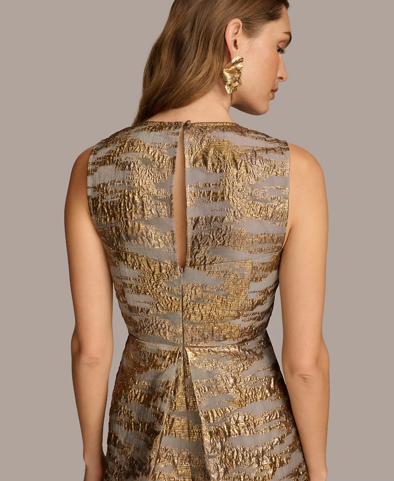 Donna Karan New York Women's Jewel-Neck Metallic Dress