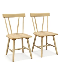 Windsor Style Armless Chairs with Solid Rubber Wood Frame