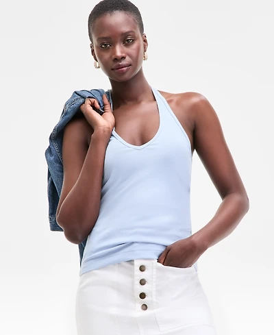 On 34th Women's V-Neck Halter Top