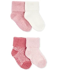 Carter's Baby Girls 4-Pk. Chenille Foldover-Cuff Booties