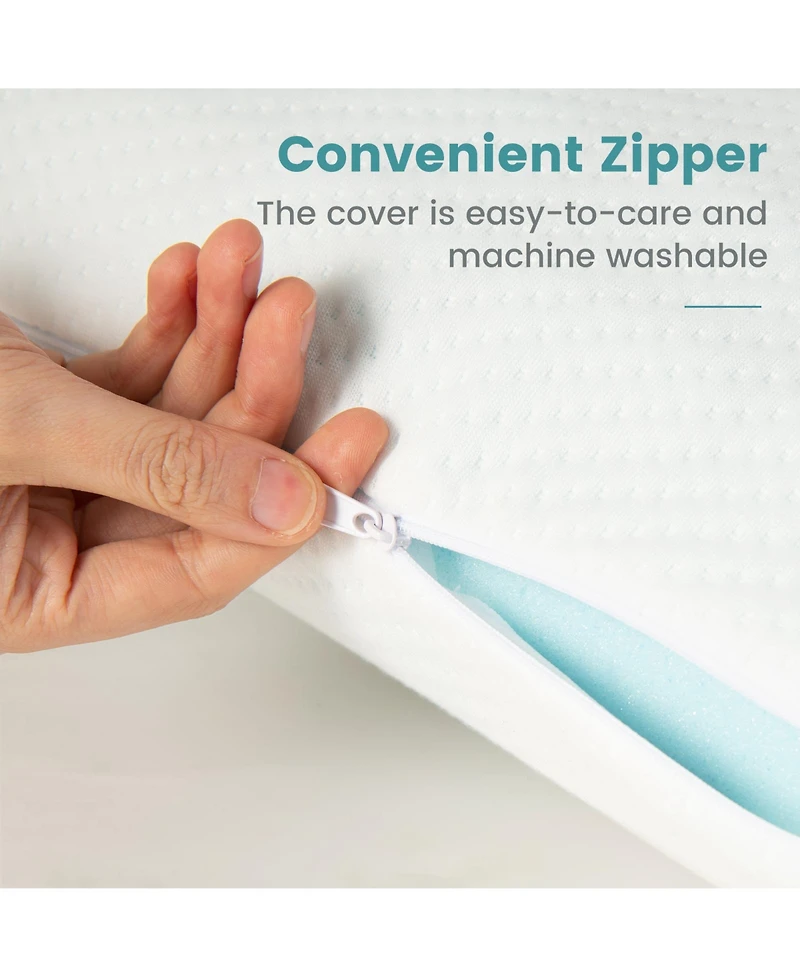 Set of 2 Gel Memory Foam Pillow 3D Cutting Air Flow Cooling Pillows with Pillowcase