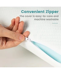 Set of 2 Gel Memory Foam Pillow 3D Cutting Air Flow Cooling Pillows with Pillowcase