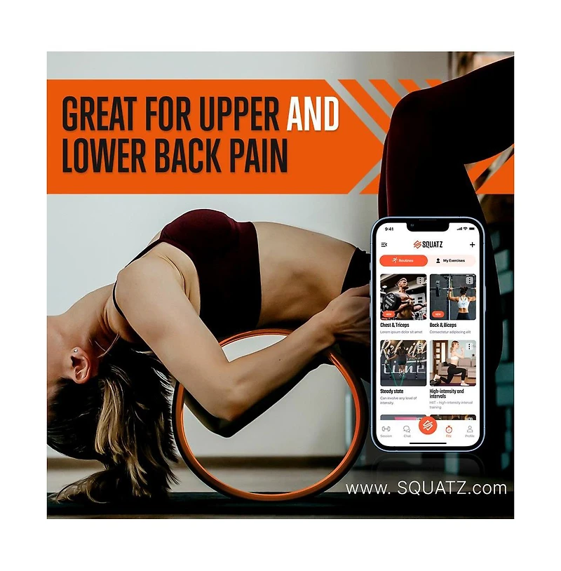 Squatz Yoga Wheel Back Stretcher – Sturdy & Comfortable Back Roller Wheel