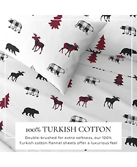 Linery & Co. Ultra-Soft Turkish Cotton Flannel Lodge Print Sheet Set