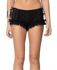 Edikted Women's Knox Ruffle Micro Shorts