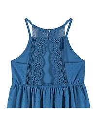 Andy & Evan Big Girls Toddler/Child Blue Swiss Dot Dress