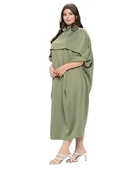 L I V D Plus Size Potter Cape Kaftan Midi Dress