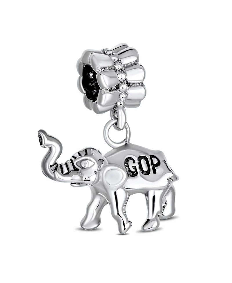 Bling Jewelry Republican Elephant Dangle Charm Bead Sterling Silver European Bracelet