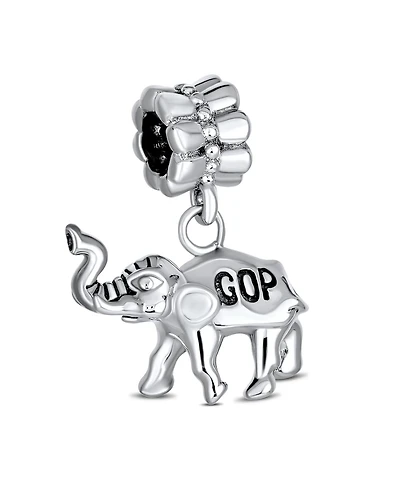 Bling Jewelry Republican Elephant Dangle Charm Bead Sterling Silver European Bracelet
