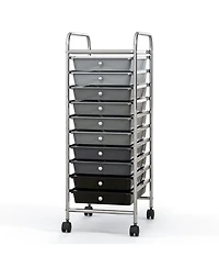 10 Drawer Rolling Storage Cart Organizer with 4 Universal Casters-Gradient