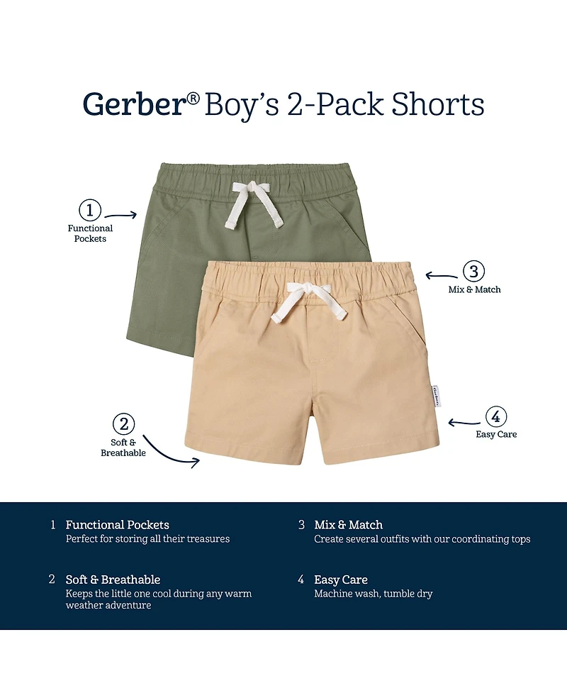 Gerber Toddler Boys 2-Pack Shorts