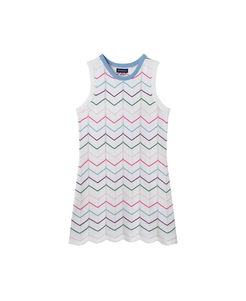 Andy & Evan Big Girls Toddler/Child White Fitted Scallop Dress