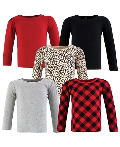 Hudson Baby Baby Girls Hudson Thermal Long Sleeve Tees 5pk