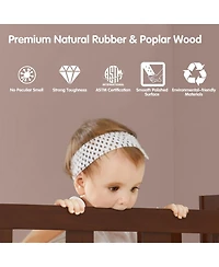 2-in-1 Convertible Kids Wooden Bedroom Furniture with Guardrails