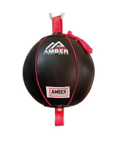 Amber Fight Gear Boxing Mma Muay Thai Fitness Workout Training Leather Punching Floor To Ceiling Speed Dodge Ball Double End Bag Professional With Bungee Cords Large Size