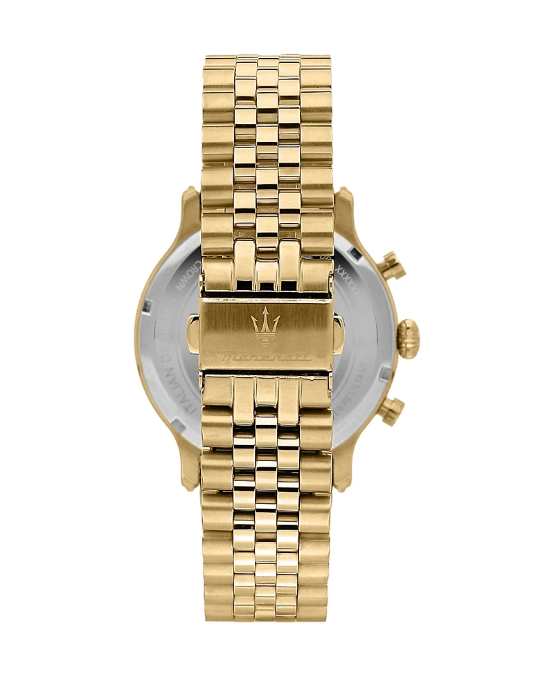 Maserati Men's Chronograph Gold Metal Band Watch, 42mm
