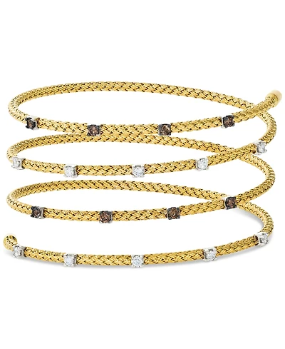 Le Vian Chocolatier Chocolate Diamond & Vanilla Diamond Wrap Bracelet (3/4 ct. t.w.) in 14k Two-Tone Gold