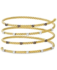 Le Vian Chocolatier Chocolate Diamond & Vanilla Diamond Wrap Bracelet (3/4 ct. t.w.) in 14k Two-Tone Gold