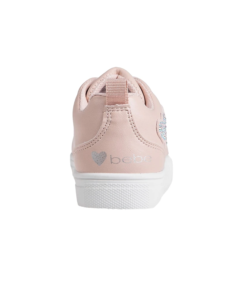 Bebe Toddler Girls Heart Lace with Court Sneakers