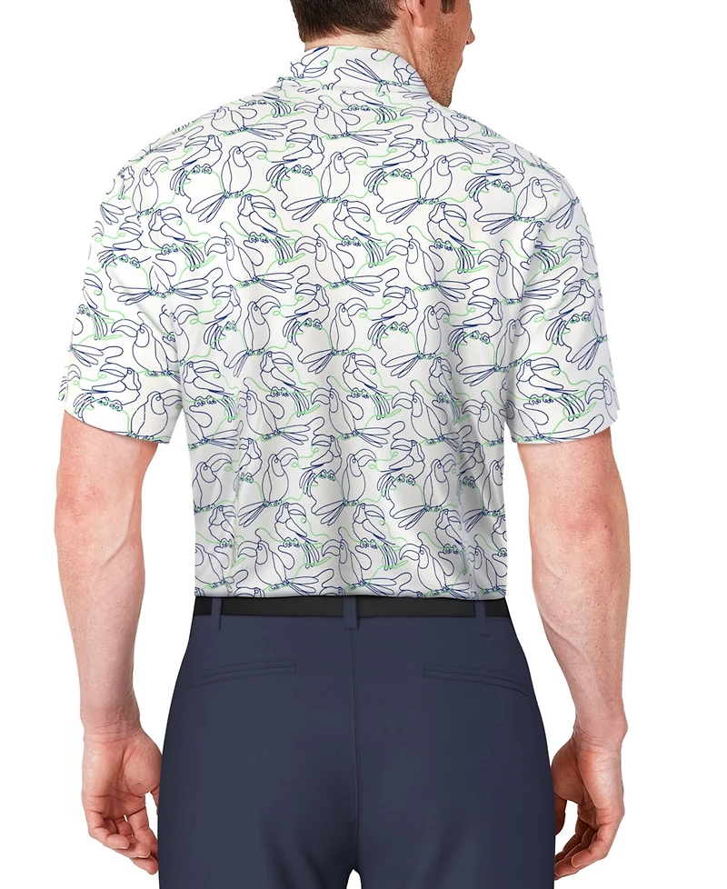 Pga Tour Men's Toucan-Pattern Polo Shirt