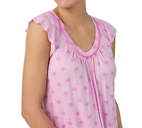Ellen Tracy Women's Printed V-Neck Cropped Pajama Set