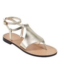 Marc Fisher Ltd Women's Lille Ankle Strap Flat Thong Sandals