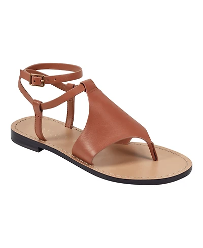 Marc Fisher Ltd Women's Lille Ankle Strap Flat Thong Sandals