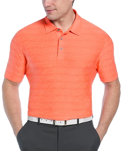 Pga Tour Men's Jaspe Airflux Short Sleeve Striped Golf Polo Shirt