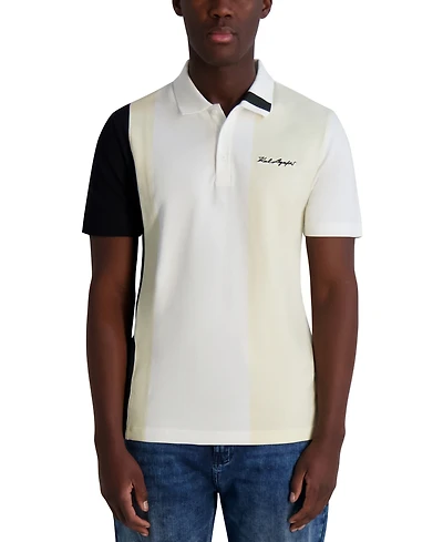 Karl Lagerfeld Paris Men's Regular-Fit Colorblocked Polo Shirt
