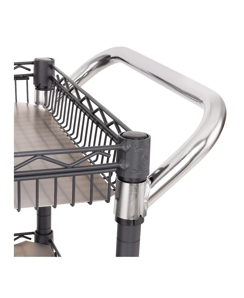 Seville Classics 3-Tier Utility Cart with Shelf Liners