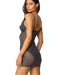 Edikted Women's Polka Sheer Mesh Mini Dress