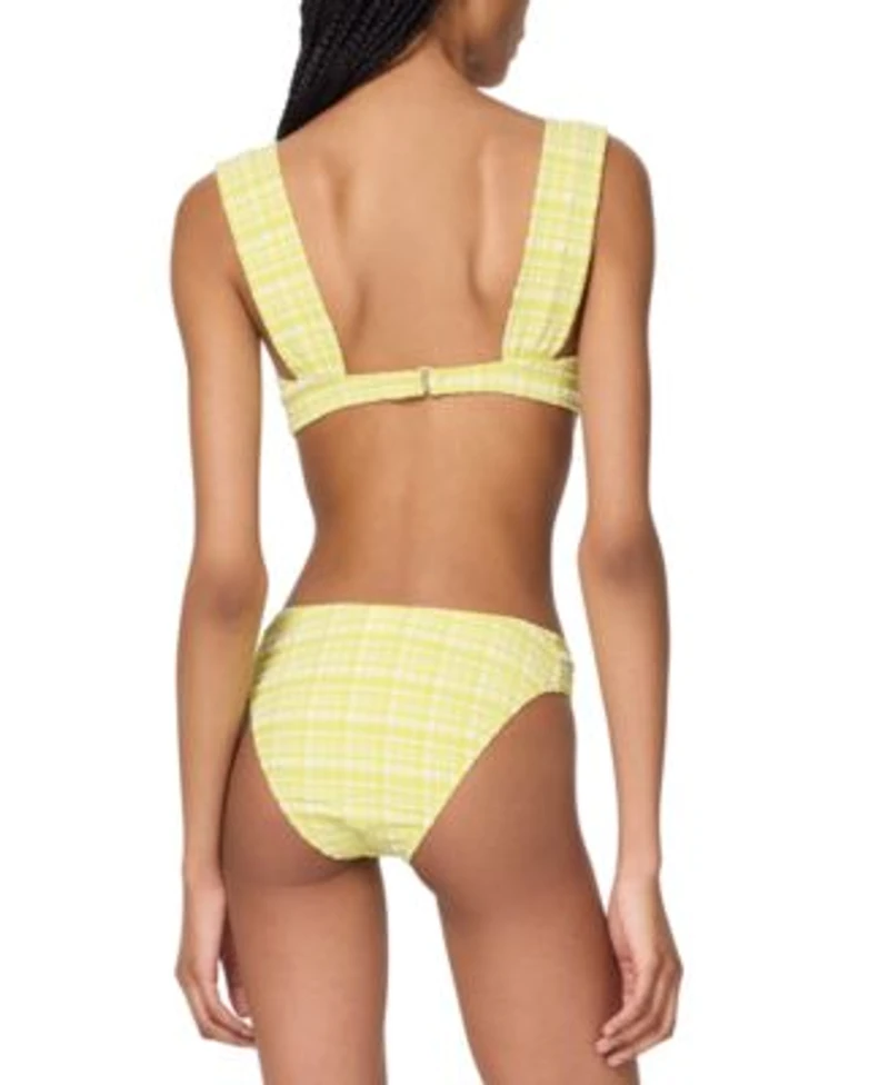 Kate Spade Womens Underwire Bikini Top Plaid High Cut Bottoms