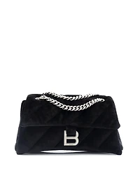 Pre-Owned Balenciaga Medium Crush Chain Flap Bag Quilted Velvet