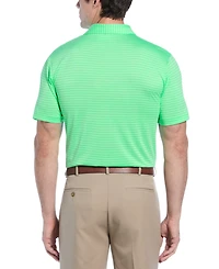Pga Tour Men's Heathered Feeder Stripe Golf Polo Shirt