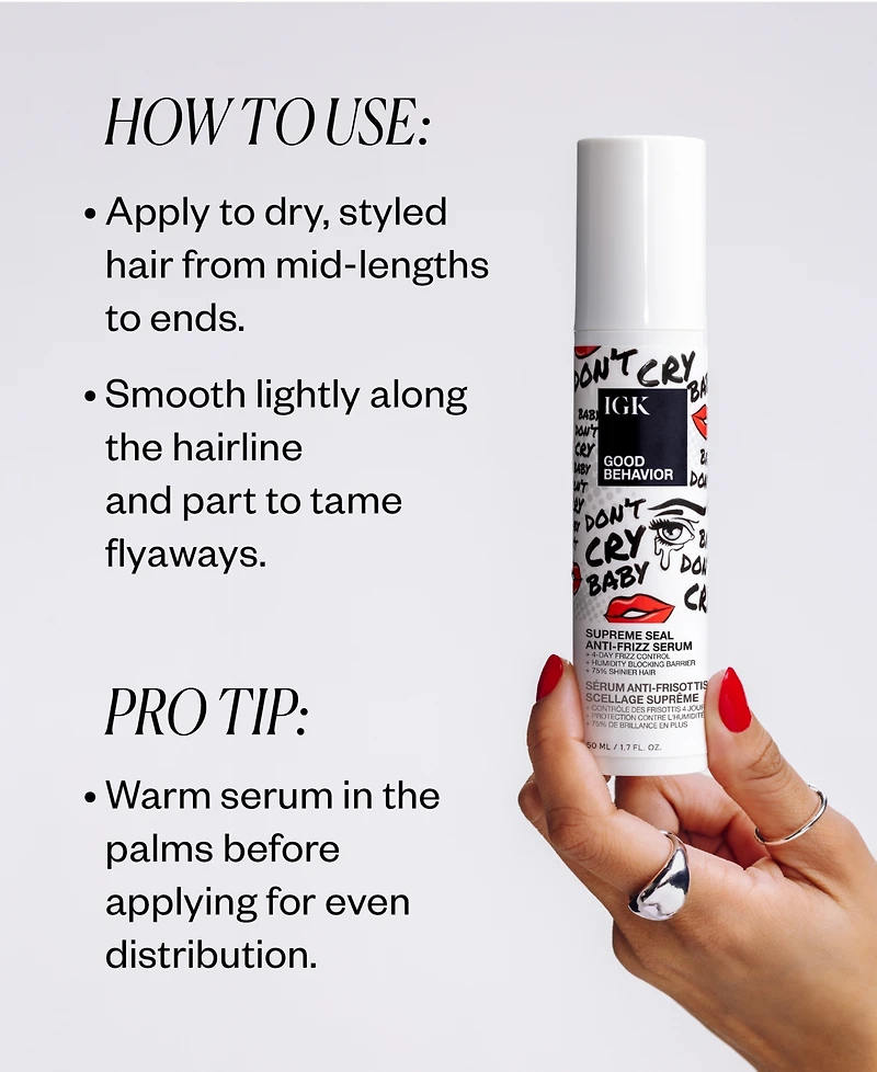 Igk Hair Good Behavior Supreme Seal Anti-Frizz Serum, 1.7 oz.