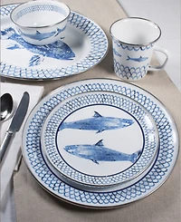 Golden Rabbit Fish Camp Enamelware Salad Bowls, Set of 4