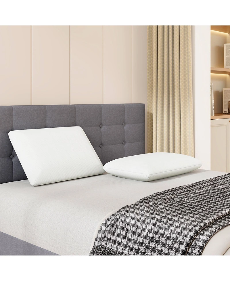 2 Pieces Bamboo Memory Foam Pillow for Pain Relief Sleeping