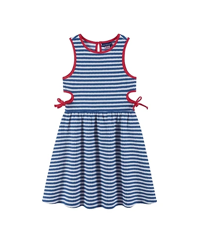 Andy & Evan Big Girls Toddler/Child Navy Striped Textured Rib Knit Dress