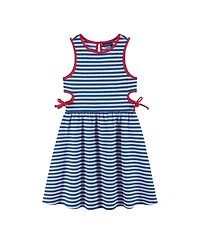 Andy & Evan Big Girls Toddler/Child Navy Striped Textured Rib Knit Dress