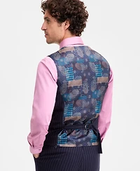 Tayion Collection Men's Classic-Fit Pinstripe Double-Breasted Suit Separate Vest