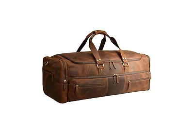 Luxorro 100% Full Grain Leather Duffel Bag - Only Duffel You will Need
