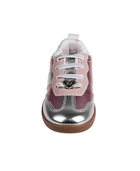 Bebe Toddler Girls Heart Lace Plate and Printed Lining Sneakers