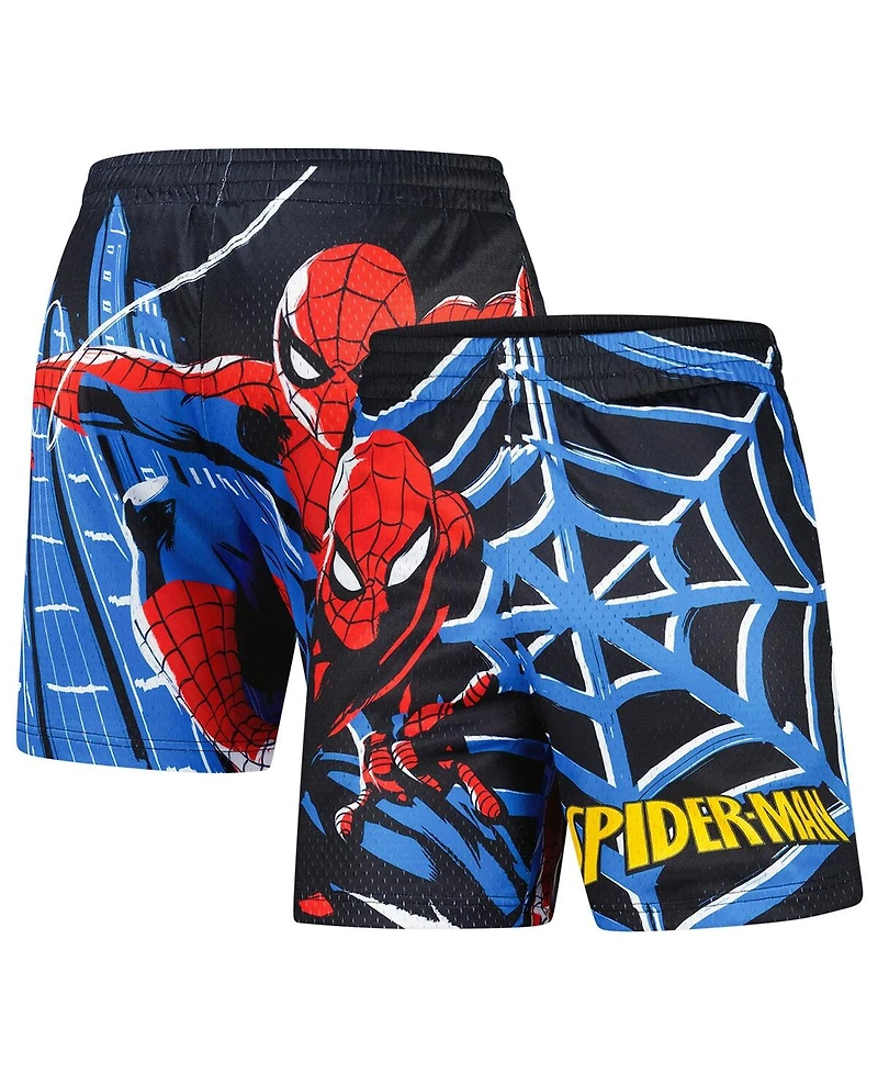 Lids Men's Black Spider-Man Big Print Mesh Shorts